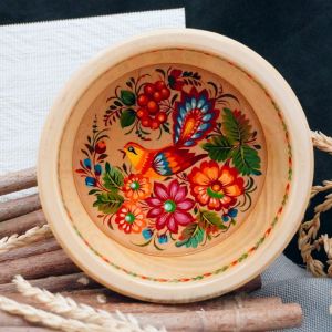 Конфетница с Петриковской росписью, маленькая (01)