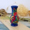 Ваза декоративная средняя "Птицы" на синем
