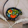 Елочная игрушка с Петриковской росписью "Овечка"