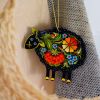 Елочная игрушка с Петриковской росписью "Овечка"