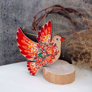 Сувенир с Петриковской росписью "Голубь"