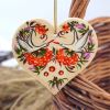 Елочная игрушка с Петриковской росписью "Сердце" поющие птицы