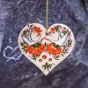Елочная игрушка с Петриковской росписью "Сердце" поющие птицы
