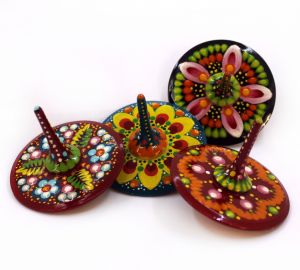 Народный антистресс, дзига (волчок или юла) с Петриковской росписью