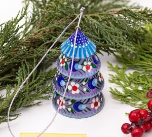 Елочка-колокольчик  с Петриковской росписью, перламутр