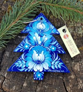 Новогодняя игрушка подвеска " Елочка" морозная свежесть