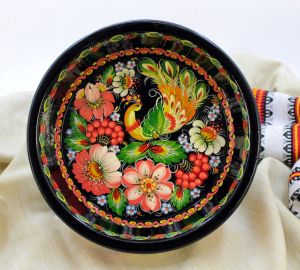 Конфетница с Петриковской росписью.большая (02)