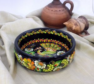 Конфетница с Петриковской росписью, большая