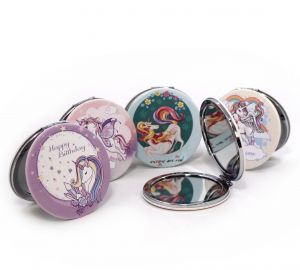 Зеркальце дамское круглое "Единорожек"