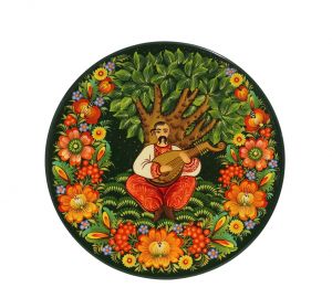 Тарелка с Петриковсксой росписью, диаметр 30 см 