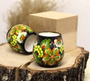 Подсвечник деревянный "Капля", Петриковская роспись (13)