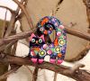 Елочная игрушка с Петриковской росписью "Кот", на синем