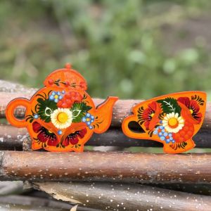 Набор магнитов  на холодильник "Чаепитие " (02)