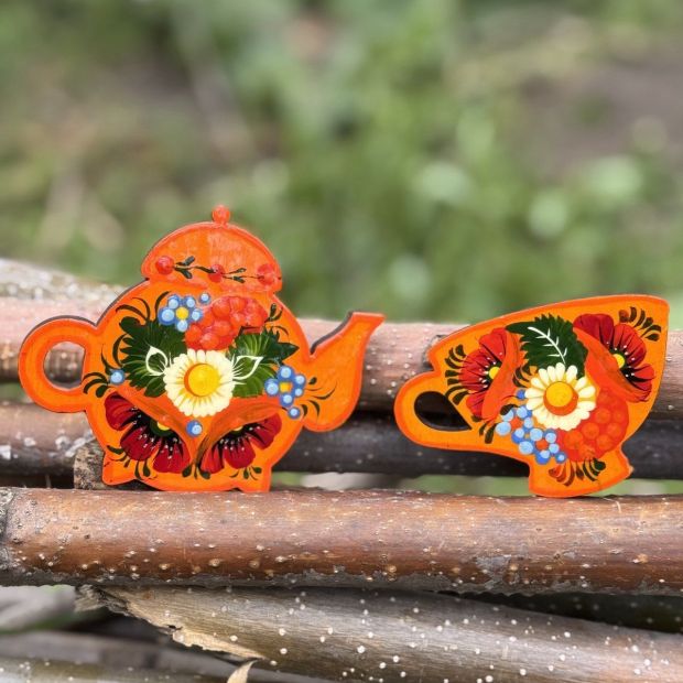 Набор магнитов  на холодильник "Чаепитие " (02)