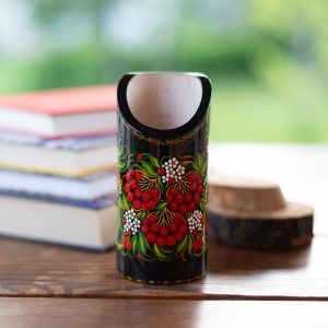 Карандашница, подставка под ручки с Петриковской росписью "Калина"