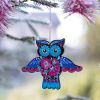 Елочная игрушка с Петриковской росписью "Сова" ночная красавица