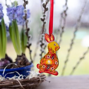 Пасхальный украинский сувенир "Кролик" солнечный