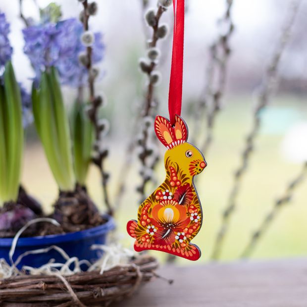 Пасхальный украинский сувенир "Кролик" солнечный