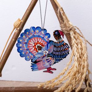 Украинский декор-сувенир "Индюк" с Петриковской росписью (02)