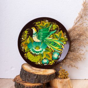 Тарелка с Петриковсксой росписью, диаметр 18 см (03)