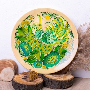 Тарелка с Петриковсксой росписью. диаметр 20 см (02)