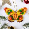 Елочная игрушка с Петриковской росписью "Бабочка" солнечная