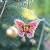Елочная игрушка с Петриковской росписью "Бабочка" чернобривцы