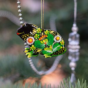 Елочная игрушка с Петриковской росписью "Жабка" символ плодородия
