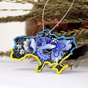 Подвеска-символ "Map of Ukraine", ручная работа, Петриковка