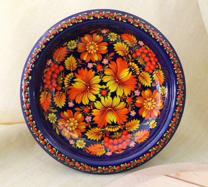 Конфетница с Петриковской росписью, малая (02)