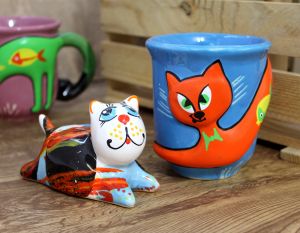 Чайный дует "Мартовские коты" голубой колор