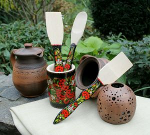 Подарочный  набор с Петриковской росписью "Красная калина"