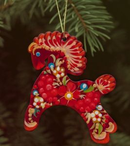 Лошадка-декор с Петриковской росписью "Коник" (03)