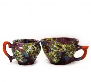 Набор из двух весенних чашек "Чай и кофе. Он и она"