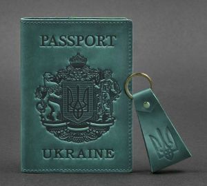 Подарочный набор кожаных аксессуаров с украинской символикой