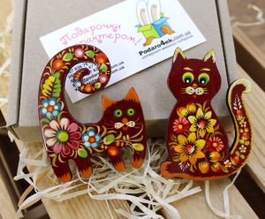 Магниты, романтический набор  "Влюбленные коты" 