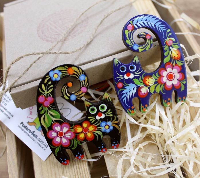 Набор магнитов на холодильник "Пара влюбленных котов"