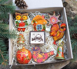 Подарочный новогодний набор елочных украшений "Волшебная елочка"