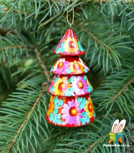 Елочка-колокольчик с Петриковской росписью, (11)