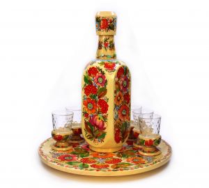 Набор для спиртных напитков "Панський" с Петриковской росписью (05)