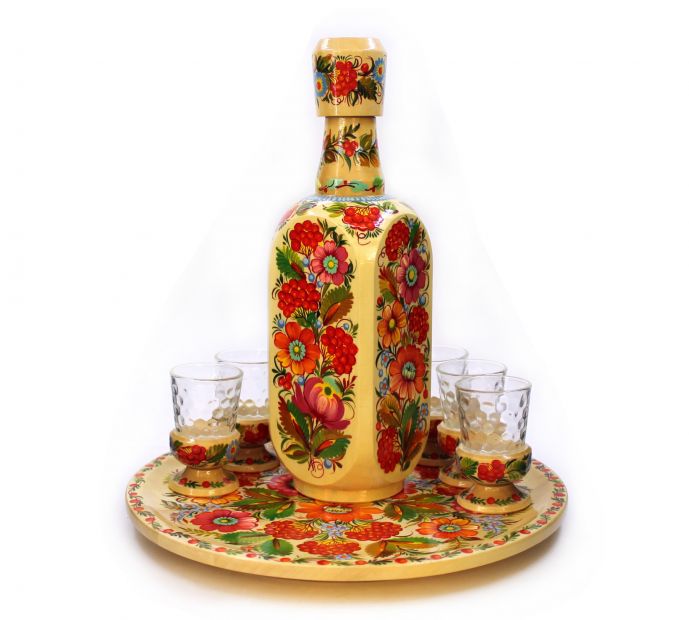 Набор для спиртных напитков "Панський" с Петриковской росписью (05)