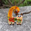 Елочная игрушка с Петриковской росписью "Кот", колосок