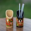 Карандашница, подставка под ручки с Петриковской росписью "Птахи"