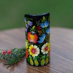 Карандашница, подставка под ручки с Петриковской росписью, "Желуди"