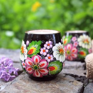 Подсвечник деревянный "Капля", Петриковская роспись (12)