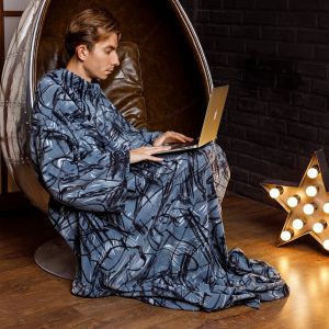 Плед с рукавами "Вода и металл", мужской