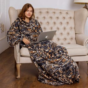 Плед с рукавами "Абстрация в спокойных тонах"