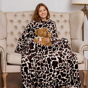 Плед с рукавами "Жираф", супер-мягкий и плотный