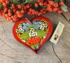 Елочная игрушка с Петриковской росписью "Сердце" калинка