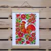 Постер на холсте с Петриковской росписью в деревянной рамке, автор Коваленко Н.И.